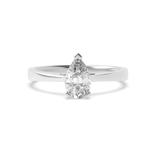 Prong Pear Delicate Tapering Shoulder Lab Grown Diamond Solitaire Engagement Ring