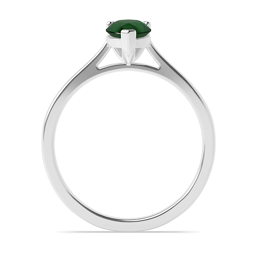 Prong Pear Delicate tapering shoulder Emerald Engagement Rings