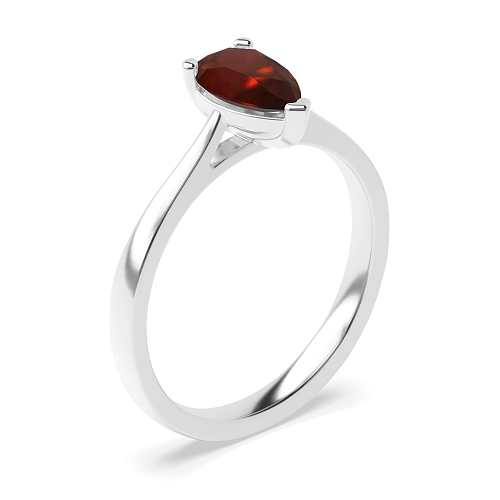 Prong Pear Delicate tapering shoulder Garnet Engagement Rings