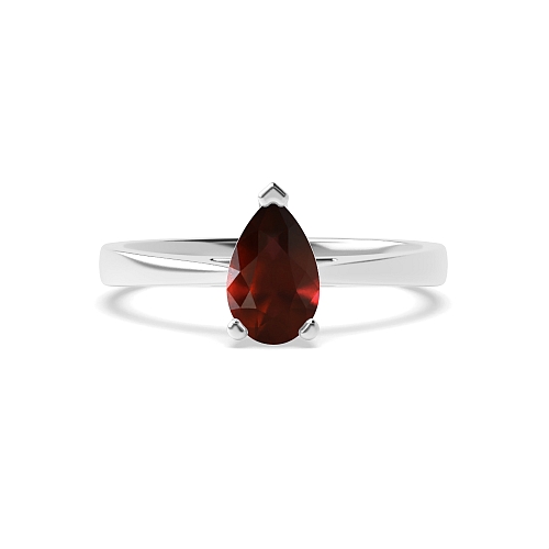 Prong Pear Delicate tapering shoulder Garnet Engagement Rings