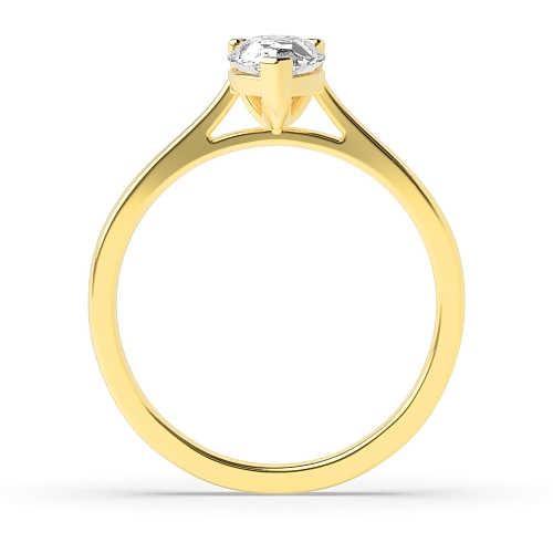 Prong Pear Yellow Gold Delicate tapering shoulder Engagement Rings