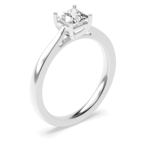 4 Prong Princess Classic Solitaire Engagement Rings