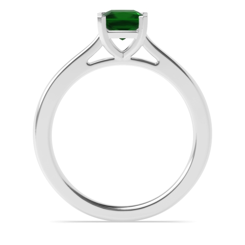 4 Prong Princess Square claws tappered shoulder Emerald Engagement Rings
