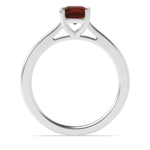 4 Prong Princess Square claws tappered shoulder Garnet Engagement Rings