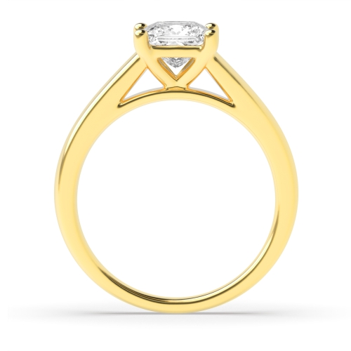 4 Prong Princess Yellow Gold Solitaire Engagement Ring