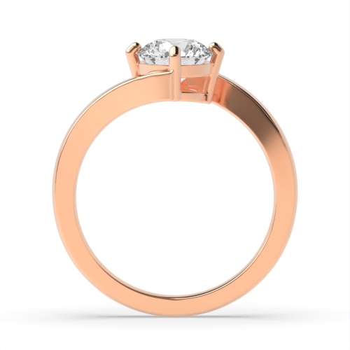 4 Prong Round Rose Gold Twist setting Engagement Rings