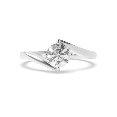 4 Prong Round Twist setting Moissanite Engagement Rings