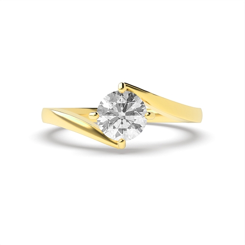 Round Yellow Gold Twist setting Engagement Rings