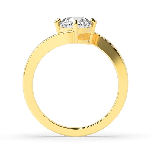 Round Yellow Gold Twist setting Engagement Rings