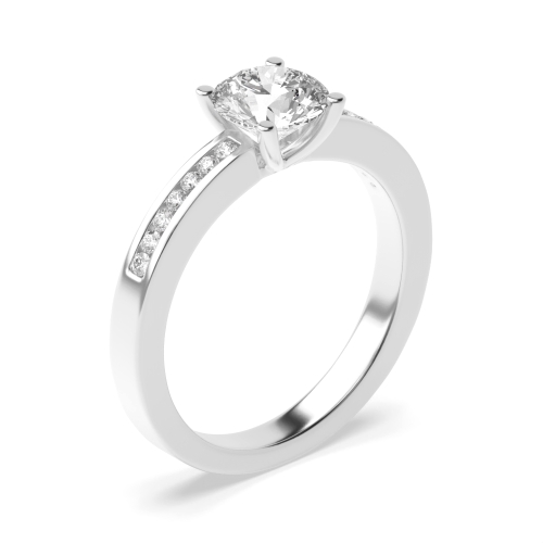 4 Prong Round Channel set Engagement Rings