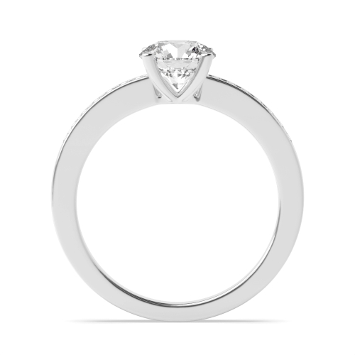 4 Prong Round Channel set Engagement Rings