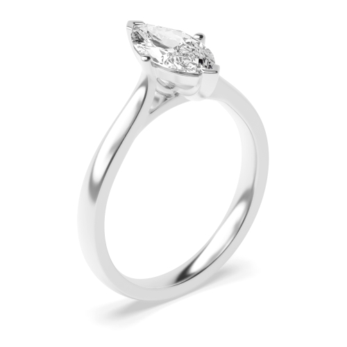 Prong Setting Marquise Solitaire Moissanite Engagement Ring