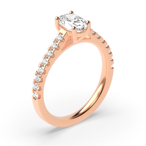 4 Prong Oval Rose Gold Engagement Rings