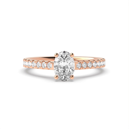 4 Prong Oval Rose Gold Engagement Rings