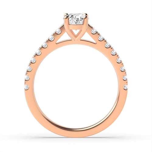 4 Prong Oval Rose Gold Engagement Rings