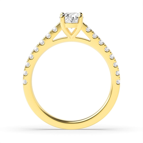 4 Prong Oval Yellow Gold Engagement Rings