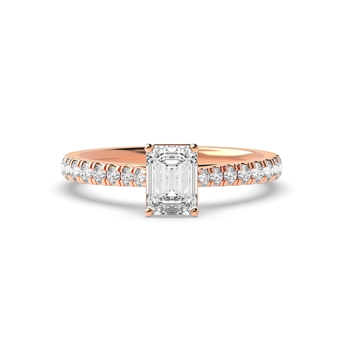 Rose Gold Prong set side stone Engagement Rings