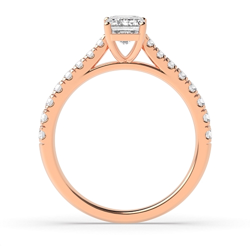 Rose Gold Prong set side stone Engagement Rings