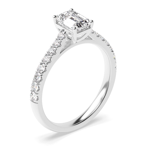 4 Prong Side Stone Engagement Ring