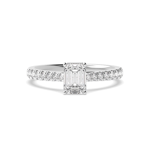 4 Prong Side Stone Engagement Ring