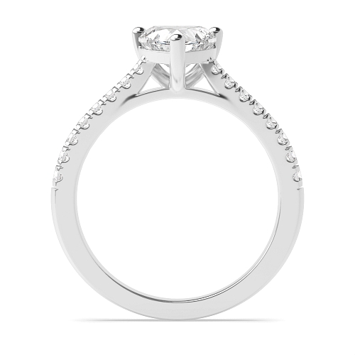 Heart Prong set side stone Engagement Rings