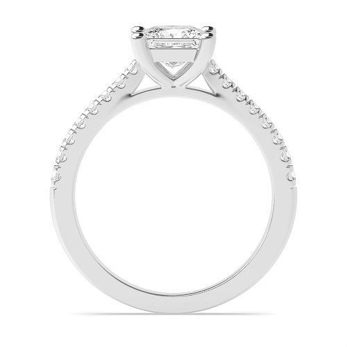Princess Prong set side stone Engagement Rings
