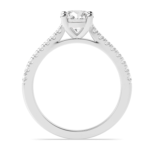 Round Prong set side stone Engagement Rings