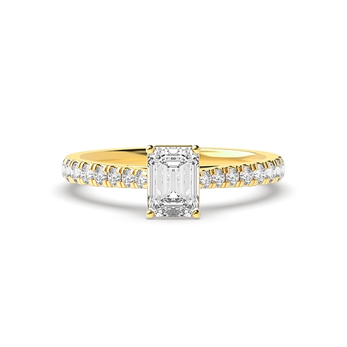 Yellow Gold Prong set side stone Side Stone Engagement Rings