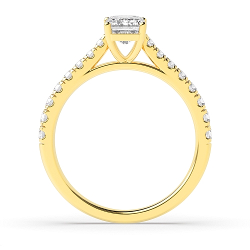 Yellow Gold Prong set side stone Side Stone Engagement Rings