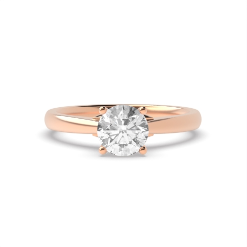 4 Prong Round Rose Gold Modern high set Engagement Rings