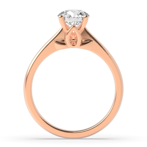 4 Prong Round Rose Gold Modern high set Engagement Rings
