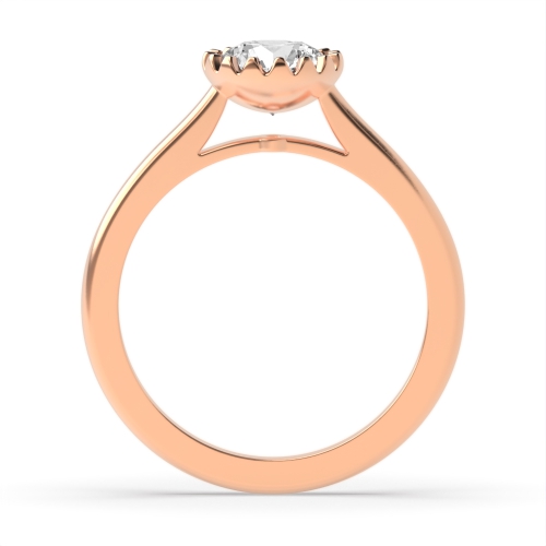 4 Prong Round Rose Gold Start claws Engagement Rings