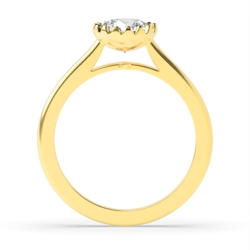 4 Prong Round Yellow Gold Start claws Engagement Rings