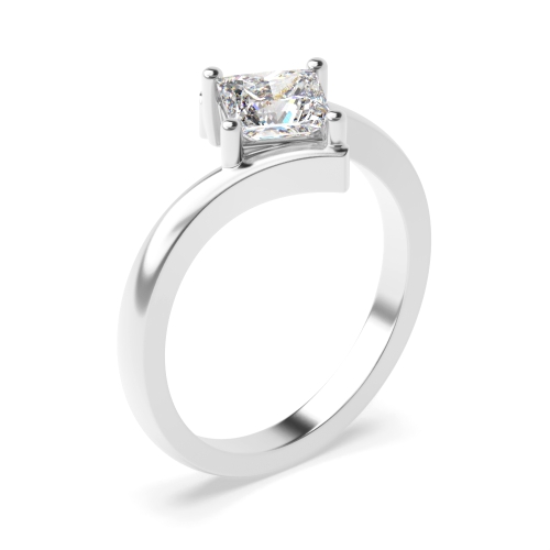 4 Prong Princess Twist shoulder Engagement Rings