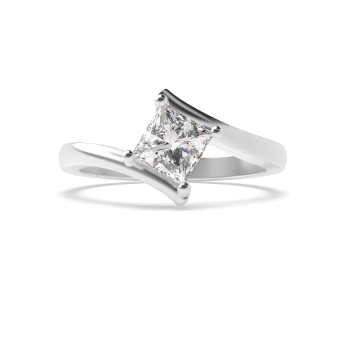 4 Prong Princess Twist shoulder Engagement Rings
