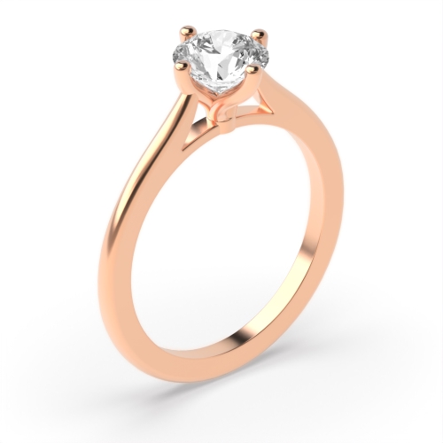 4 Prong Round Rose Gold Raised set twisted Engagement Rings