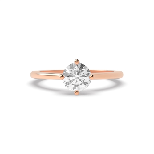 4 Prong Round Rose Gold Raised set twisted Engagement Rings