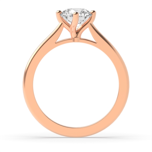 4 Prong Round Rose Gold Raised set twisted Engagement Rings
