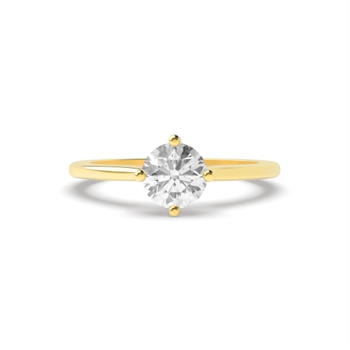 4 Prong Round Yellow Gold Raised set twisted Engagement Rings