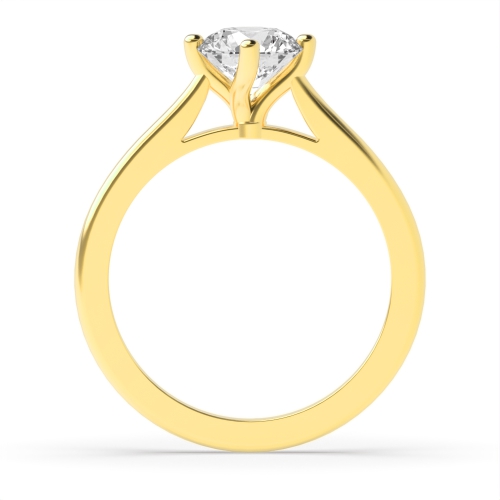 4 Prong Round Yellow Gold Raised set twisted Engagement Rings