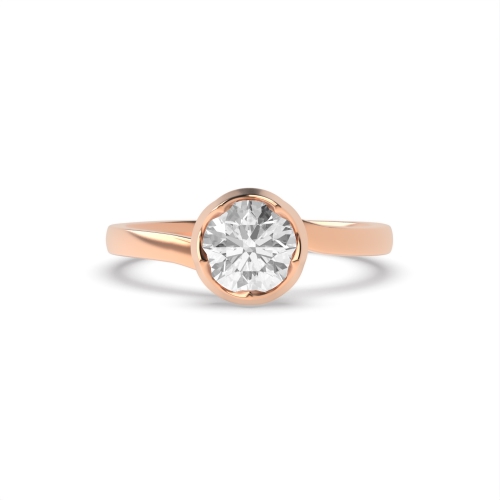 6 Prong Round Rose Gold Unique flower shaped Engagement Rings