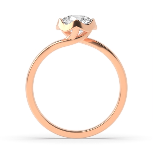 6 Prong Round Rose Gold Unique flower shaped Engagement Rings