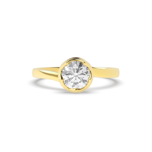6 Prong Round Yellow Gold Unique flower shaped Engagement Rings