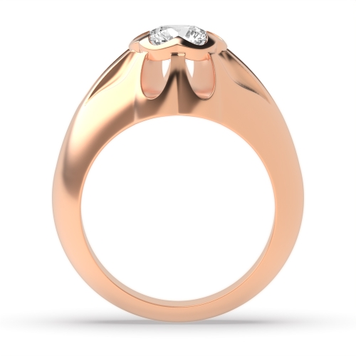 4 Prong Round Rose Gold Flush Engagement Rings