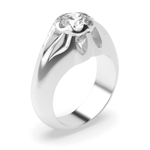 4 Prong Round Flush Engagement Rings