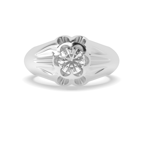 4 Prong Round Flush Engagement Rings