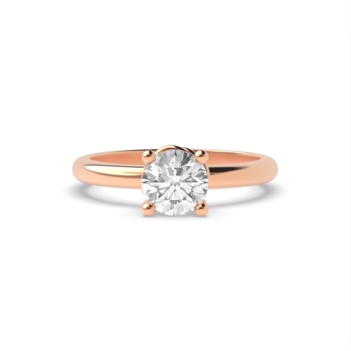 4 Prong Round Rose Gold Ribbon Engagement Rings
