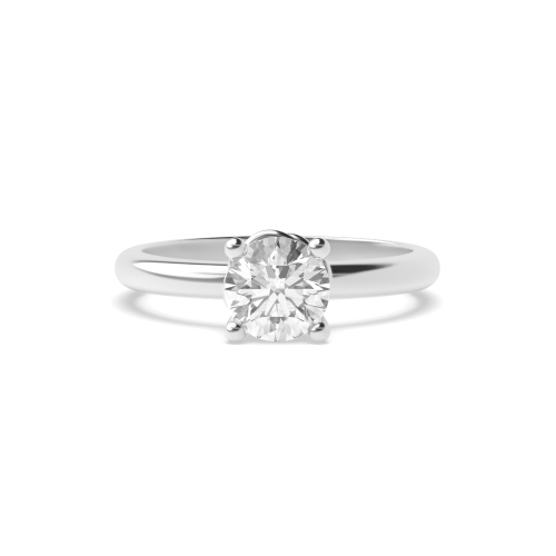 4 Prong Round Ribbon Engagement Rings