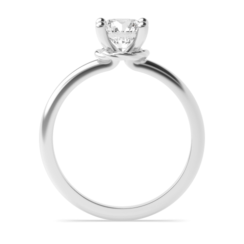 4 Prong Round Ribbon Engagement Rings
