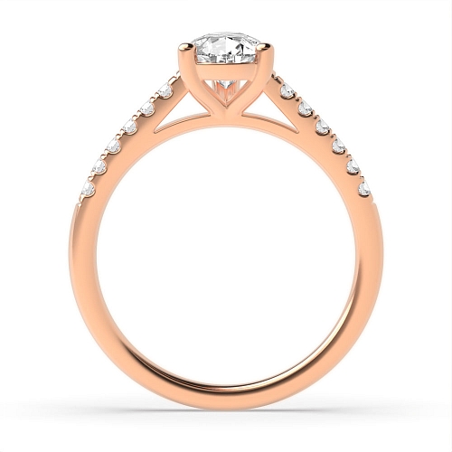 Prong Pear Rose Gold Thin sholder Engagement Rings